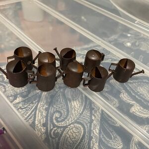 Miniature Metal Watering Cans Rustic Farmhouse Craft Supply Lot 9 dollhouse .75"